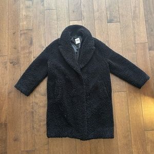 Zara Long Fleece Coat Size Large